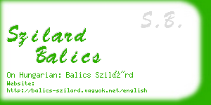szilard balics business card